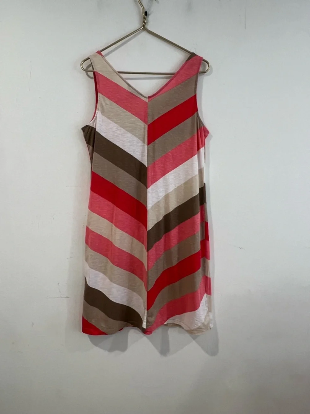 Tommy Bahama Summer dress with diagonal stripes and V-neck, size L - Picture 3 of 10